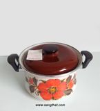  Nồi men đun ga, từ, hồng ngoại Sanko 5.9lit đường kính 25cm, cao 15cm, nặng 2.2kg (không tính qoai, nắp)(Nhật Bản). 