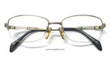 Gọng kính nửa viền màu bạch kim titanium Sabatra (Nhật Bản). 