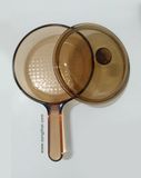  Chảo thủy tinh Vision (FRANCE - PHÁP) đk 18cm cao 4cm (29cm cả cán) đẹp như mới (Có nắp vung đi kèm). 