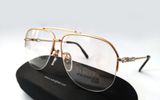  Gọng kính titanium nửa viền hai cầu mạ vàng tây Hoya dáng phi công (mới chưa sử dụng) 