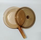  Chảo thủy tinh Vision (USA - MỸ) đk 25cm cao 4.5cm (39cm cả cán) đẹp như mới. 