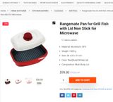  Chảo nướng hấp chiên rán RANGEMATE chỉ sử dụng cho lò vi sóng (Hàn Quốc xuất thị trường Nhật). 