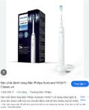  Bàn chải đánh răng điện màu trắng Philips Sonicare có hộp bảo quản đi kèm. Bàn chải hoạt động tốt 