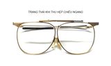  Gọng kính cổ titanium màu vàng tây nhẹ Kanda dạng gập gọn với hộp đi kèm. 