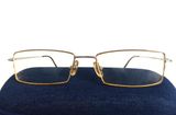  Gọng kính titanium nửa viền màu bạch kim mạ vàng 18K. 