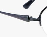  Gọng kính nữ titanium nửa viền mầu xanh đậm i.Natural (INT-404 NV)(Made in Sabae Japan) 