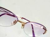  Gọng kính nữ nửa viền titanium sắc tím và màu vàng tây Empire Ramor (Made in Japan). 