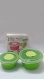  Bộ hai tô đựng thực phẩm Silicone (Có thể gấp gọn) (chưa sử dụng). 