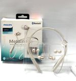  Tai nghe bluetooth Philips đeo cổ cao su mềm thoải mái, ổn định. 
