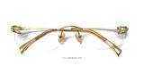  Gọng kính 3 mảnh màu vàng tây siêu đẹp Dixit Lunette của Pháp. 