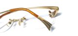  Gọng kính 3 mảnh màu vàng tây siêu đẹp Dixit Lunette của Pháp. 