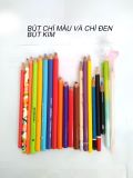  Hàng chục bút chì kim, bút màu dạ, bút lông, bút dạ màu, màu chì, compa thước kẻ của nước ngoài Hàn Nhật. 