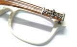  Gọng kính màu trắng càng vân gỗ Mike Nuosl (Hand made in Japan). (Mới 100%). 