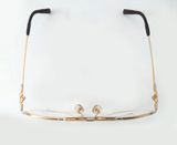  Gọng kính titanium nửa viền hai cầu mạ vàng tây Hoya dáng phi công (mới chưa sử dụng) 