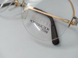  Gọng kính titanium nửa viền hai cầu mạ vàng tây Hoya dáng phi công (mới chưa sử dụng) 
