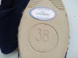  Giày vải đế bệt màu xanh tím than Kariban size 38 (Made in France). 