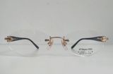  Gọng kính khoan 3 mảnh titanium Elegance Paris màu vàng tây. Gọng kính mới chưa sử dụng. 