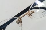  Gọng kính khoan 3 mảnh titanium Elegance Paris màu vàng tây. Gọng kính mới chưa sử dụng. 