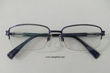  Gọng kính titanium nửa viền màu xanh Premium (Made in Japan). 