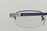  Gọng kính titanium nửa viền màu xanh Premium (Made in Japan). 