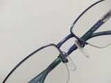  Gọng kính titanium nửa viền màu xanh Premium (Made in Japan). 
