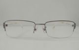  Gọng kính nam giới nửa viền mầu bạch kim Jins dáng vuông thương hiệu Nhật Bản. 