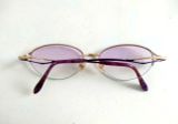  Gọng kính nữ nửa viền titanium sắc tím và màu vàng tây Empire Ramor (Made in Japan). 