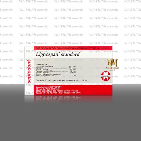  TÊ TIÊM PHÁP SEPTODONT ĐỎ LIGNOSPAN STANDARD 2% 