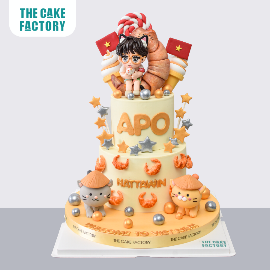  Bánh fondant 2 tầng idol Nattawin 