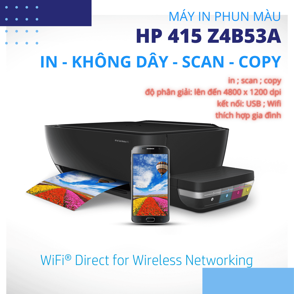 Máy in phun màu đa năng HP 415 WiFi Z4B53A