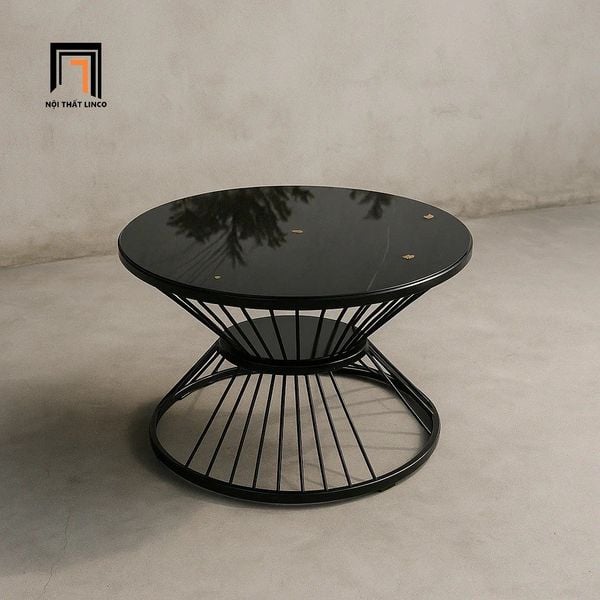 bàn sofa mặt kính đen 60 nhỏ gọn