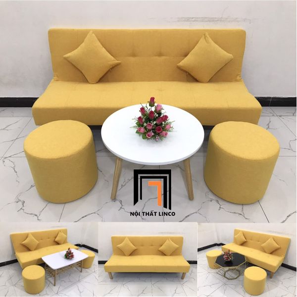  Bộ ghế sofa giường đa năng 1m7 màu vàng chanh giá rẻ 