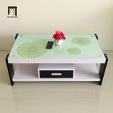  Bàn sofa chữ nhật giá rẻ 1m x 50 BTPK51 Miradou kính in hoa 
