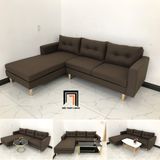  Bộ bàn ghế sofa góc 2m2 x 1m6 phòng khách gia đình nâu đậm 