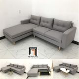  Bộ ghế sofa góc GL2 2m2 x 1m6 màu xám trắng vải bố 
