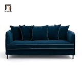  Ghế sofa băng vải nhung màu cam BT95 Hoek dài 2m chân inox 