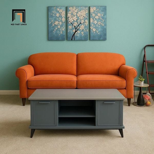 bàn sofa chữ nhật xám đậm