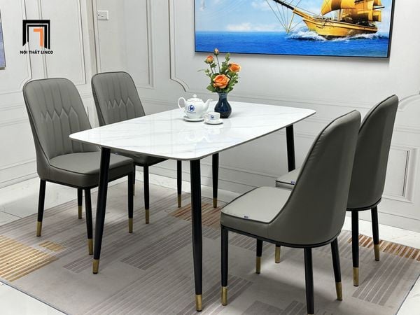 bộ bàn ăn đá ceramic 4 người
