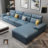  Bộ ghế sofa góc L da giả GT85 Tianfy 3m x 1m8 màu xám đen 