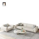  Set ghế sofa cho shop tiệm KHQ43 Verdante da Pu trắng kem 