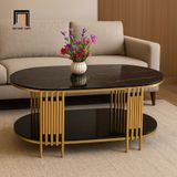  Bàn sofa phòng khách oval kính giả đá BTPK78 Watery 1m x 50 