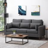  Ghế sofa băng gia đình vải bố BT228 Oliver dài 1m9 màu xám đen 