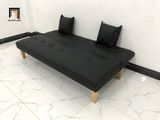  Bộ ghế sofa giường nhỏ gọn simili giả da đen dài 1m72 