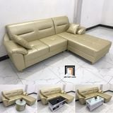  Sofa góc L da công nghiệp GT233 Palma 2m4 x 1m6 kem sữa 