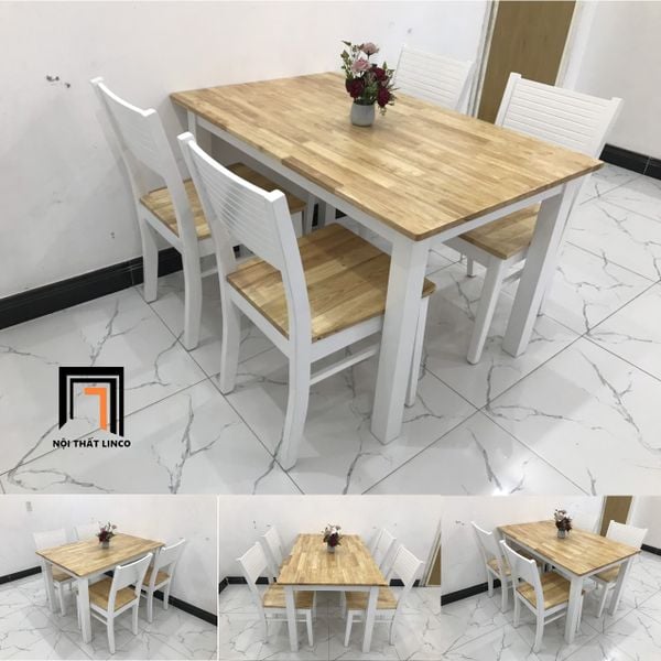 bộ bàn ăn 4 ghế ngồi gỗ tự nhiên