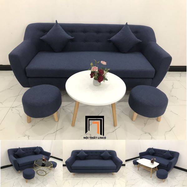 bộ ghế sofa băng màu xanh đậm