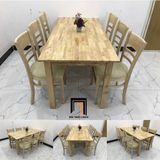  Bàn ăn 6 ghế phòng bếp giá rẻ 1-KH6-G2-B108-gosi gỗ tự nhiên 