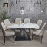  Bộ bàn ăn 6 ghế đá ceramic 1-BAD6-G2-B2 phòng bếp gia đình 