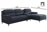  Bộ ghế sofa góc L GT75 Walcher 2m8 x 1m6 vải bố nỉ màu xanh than 