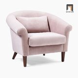  Ghế sofa đơn xinh xắn DT22 Parlo vải nỉ màu hồng phấn 